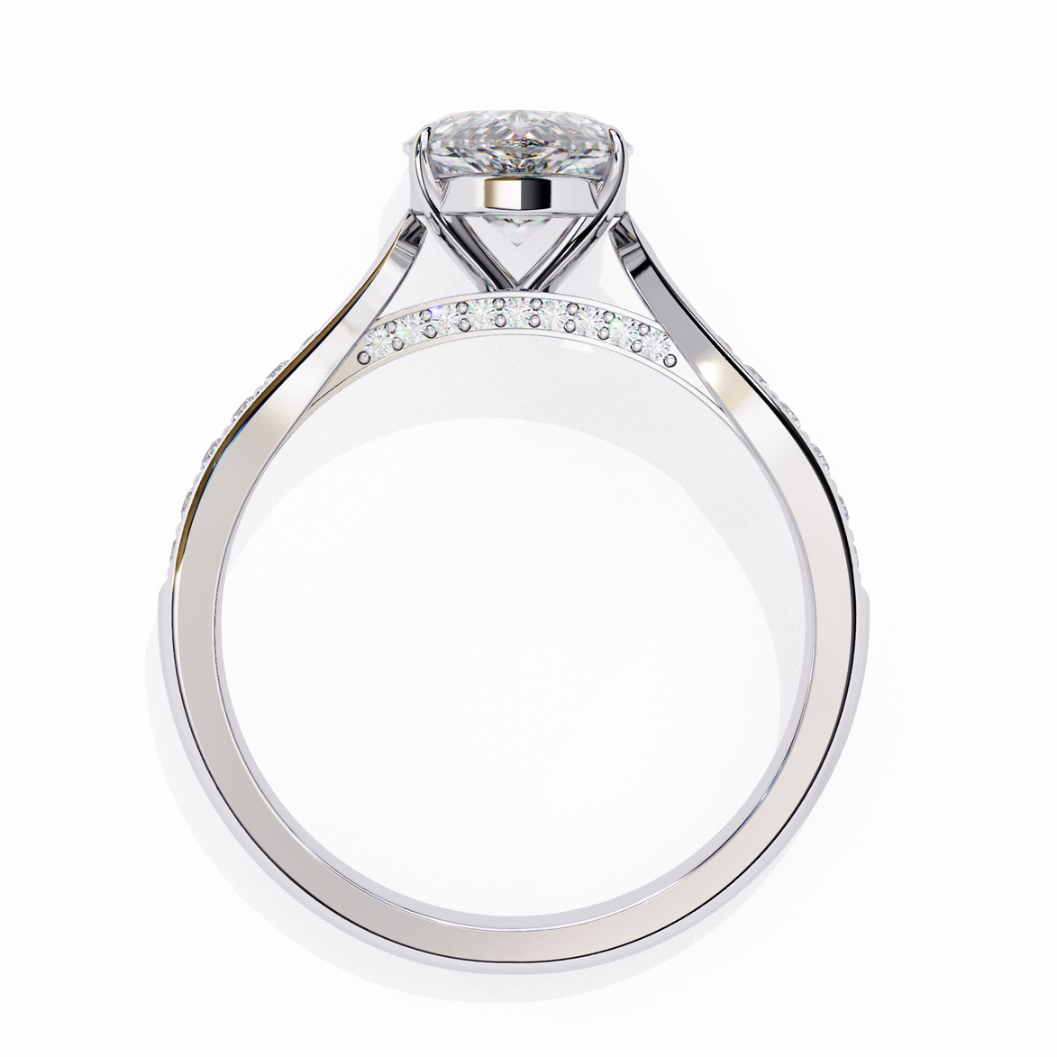 Diamond ring with a white background