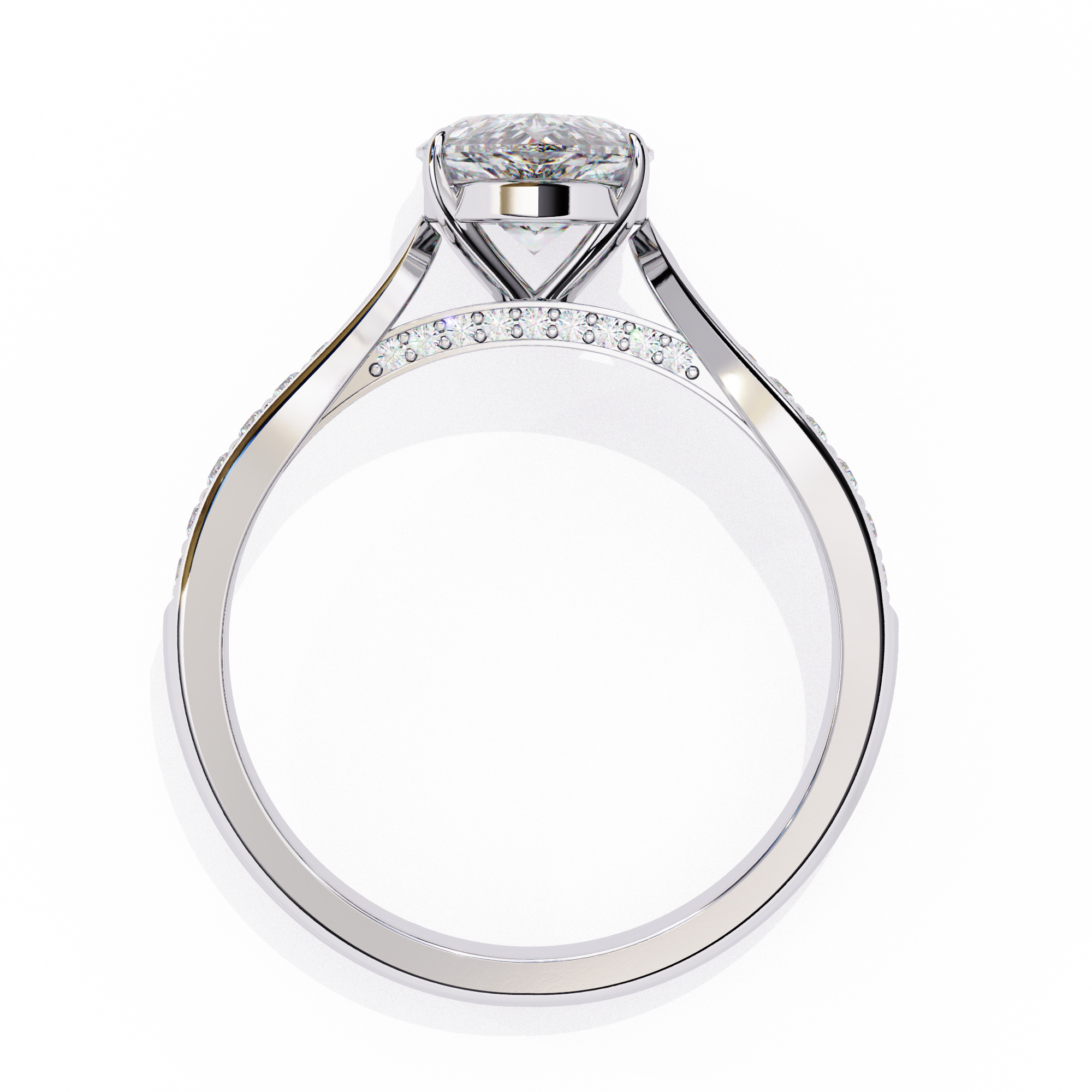 Diamond ring with a white background
