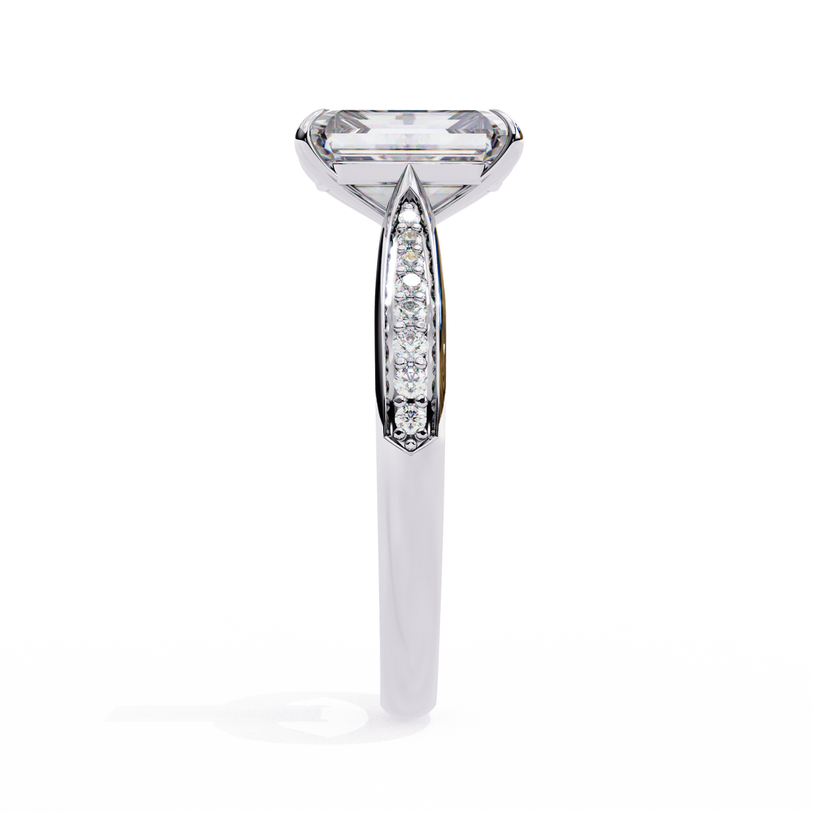 Diamond ring with a white background