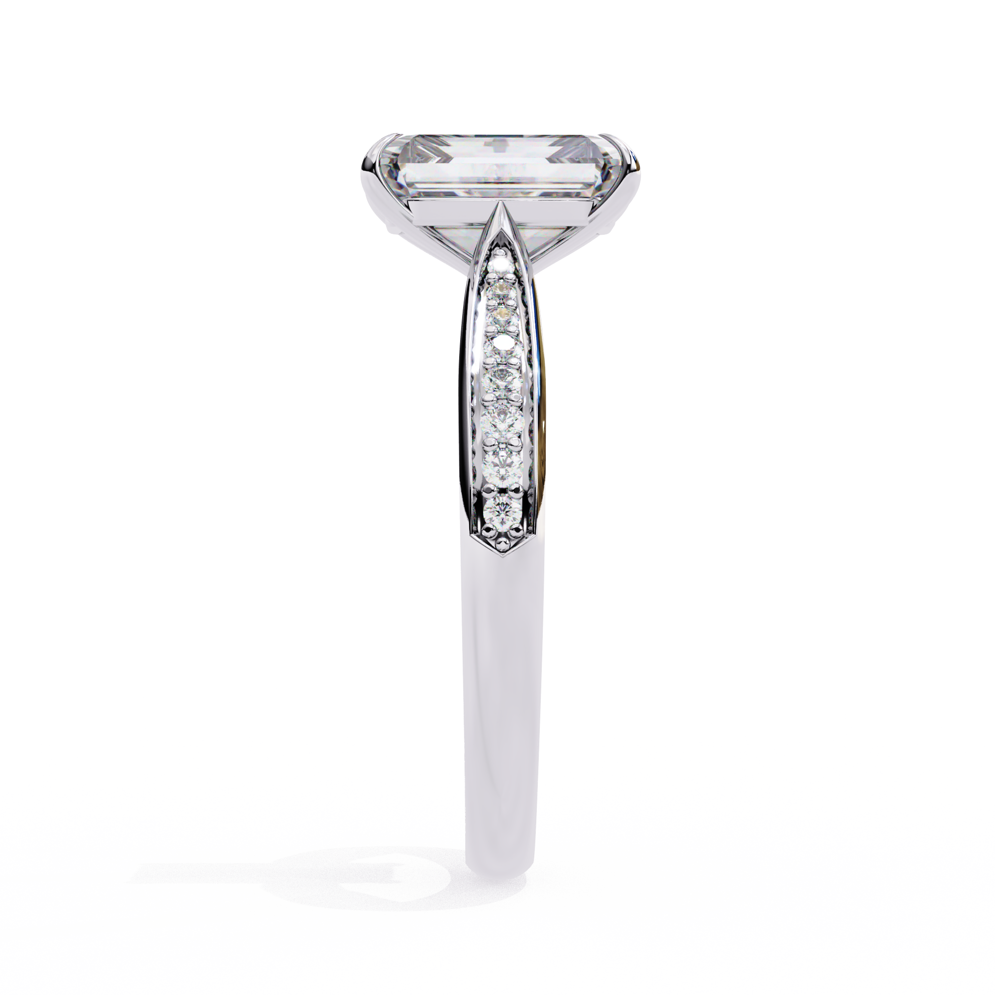 Diamond ring with a white background