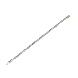 12.42 ct Emerald Lab Grown Diamond Tennis Bracelet in yellow gold, view 2