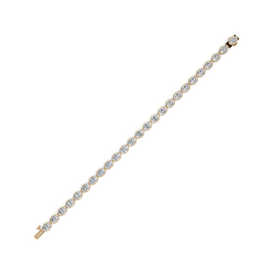12.5 ct Oval Lab Grown Diamond Tennis Bracelet in yellow gold, view 2