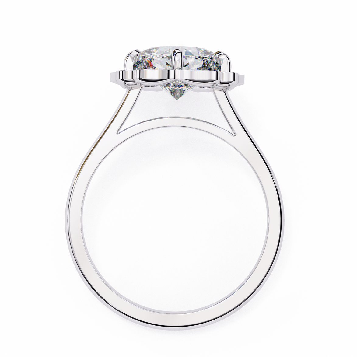 Diamond ring with a white background