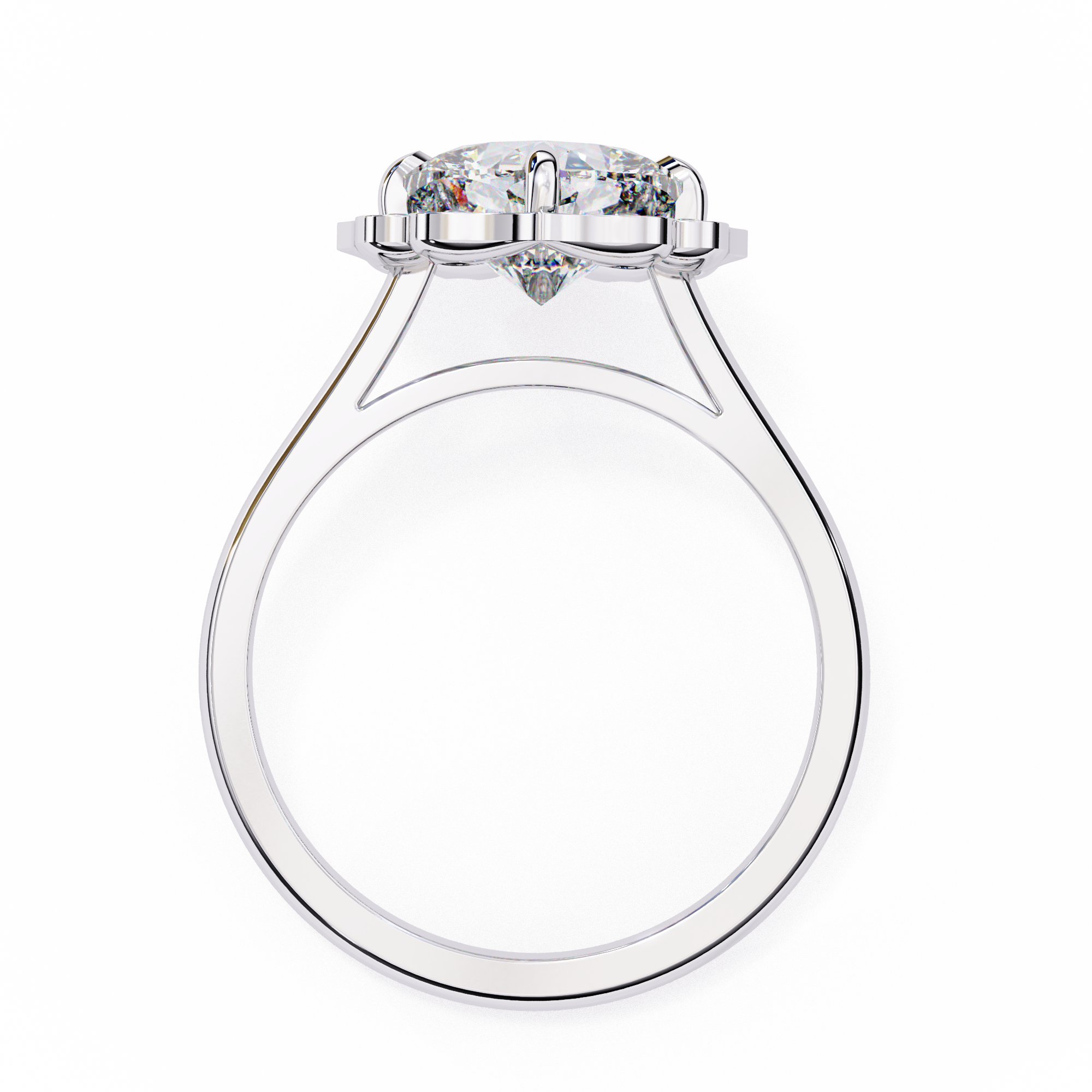 Diamond ring with a white background