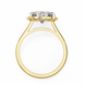 Gold ring with a diamond on a white background