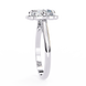 Silver ring with a diamond on a white background