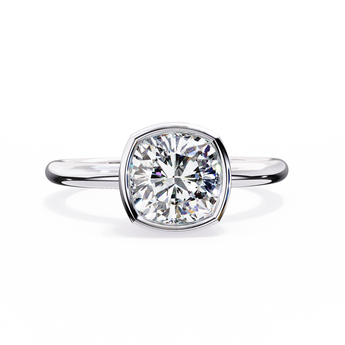 Diamond ring on a white background