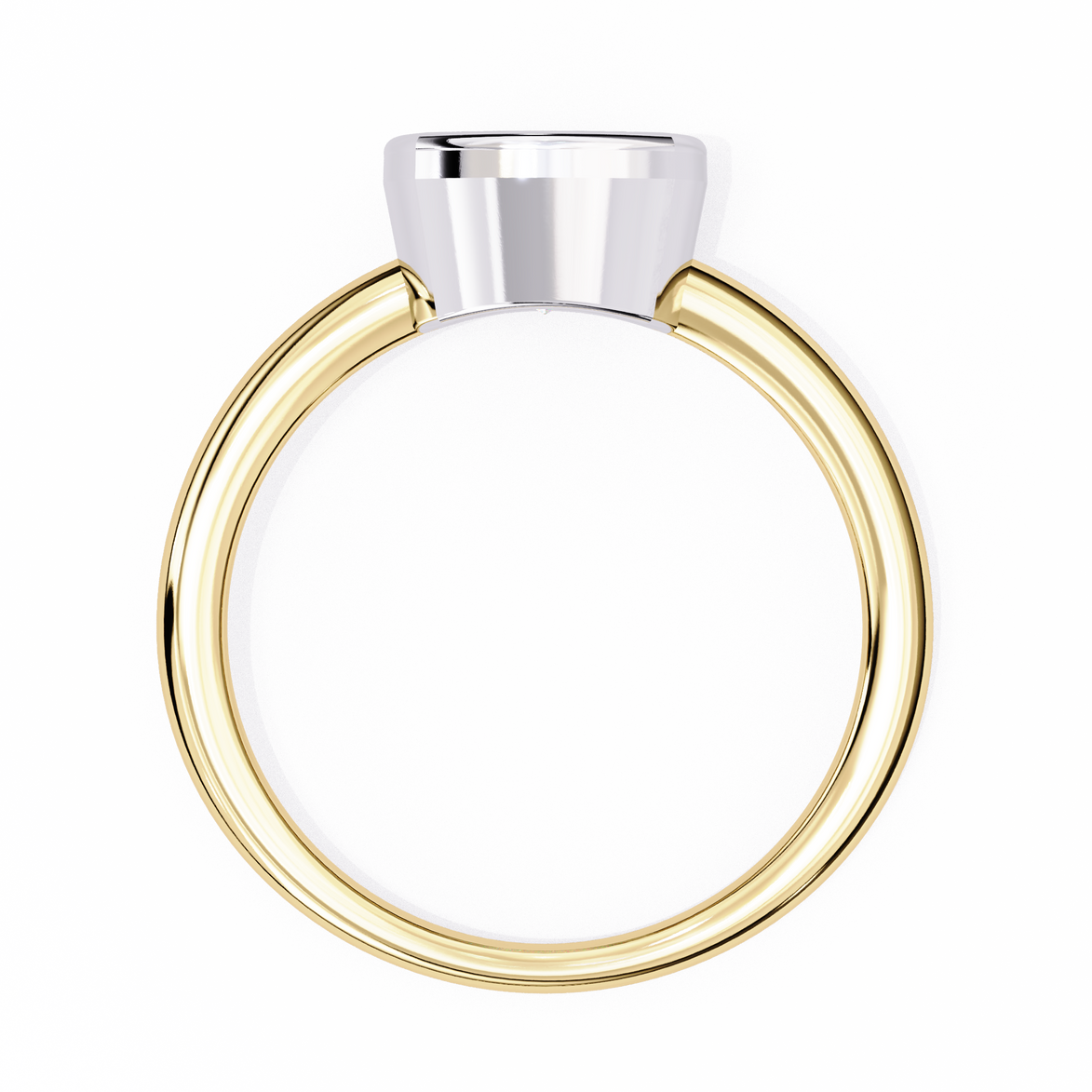 Gold and silver ring on a white background