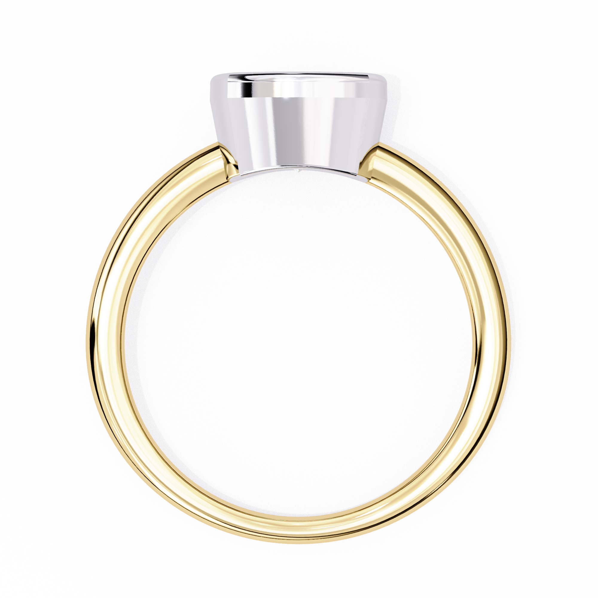Gold and silver ring on a white background