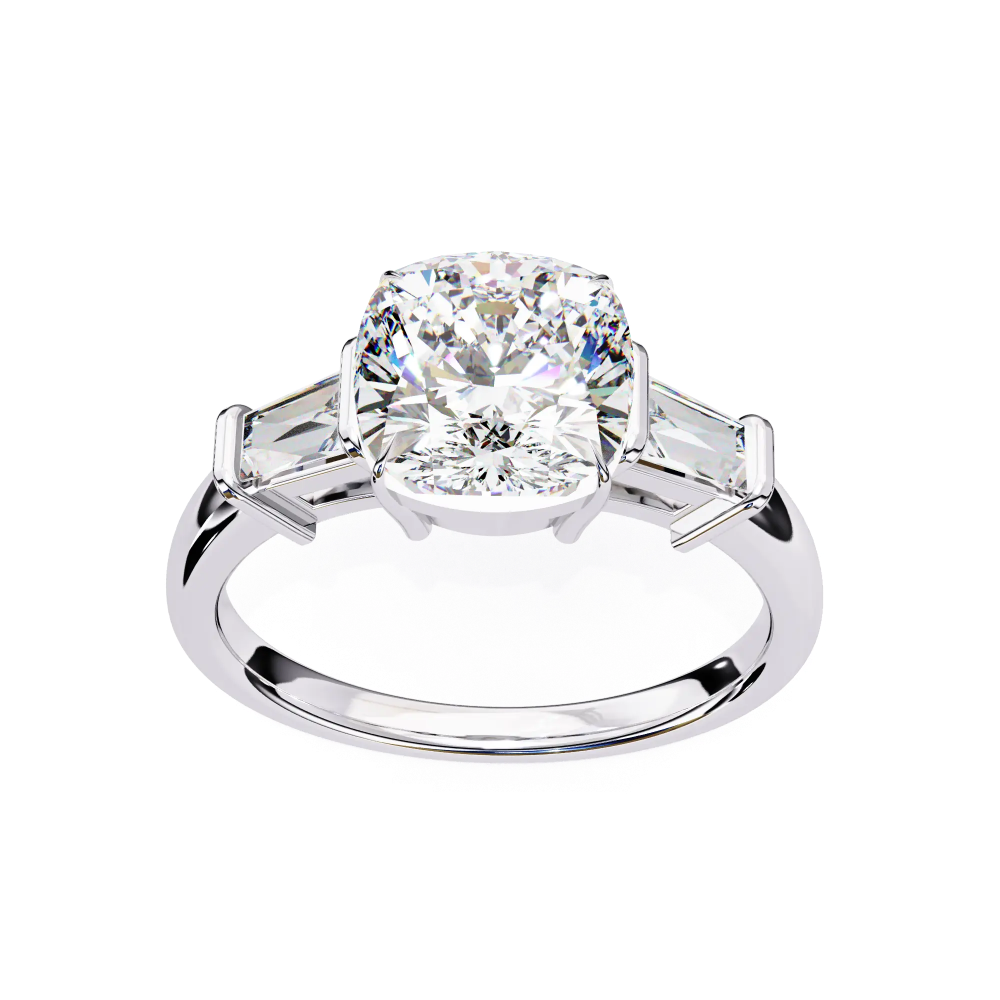 Diamond ring with a white background