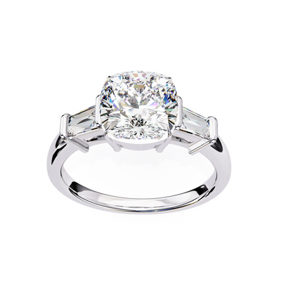 Diamond ring with a white background