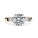 Diamond ring with gold and silver band on a white background