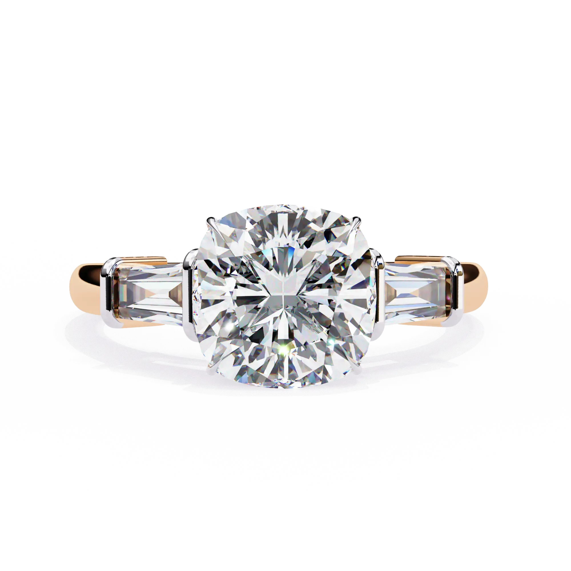 Diamond ring with a white background