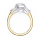 Gold ring with a diamond on a white background