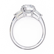 Diamond ring with a clear gemstone on a white background