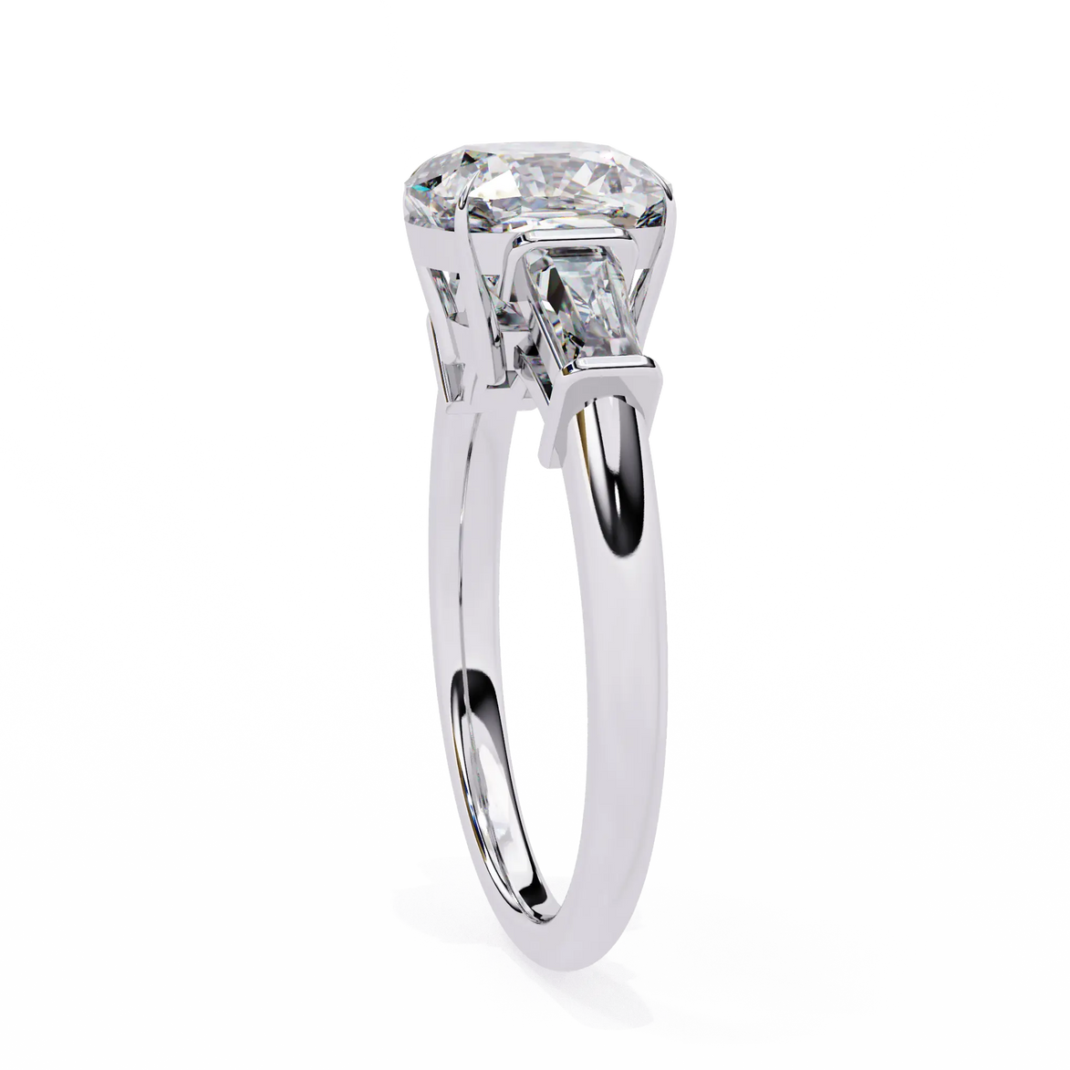 Diamond ring on a white background