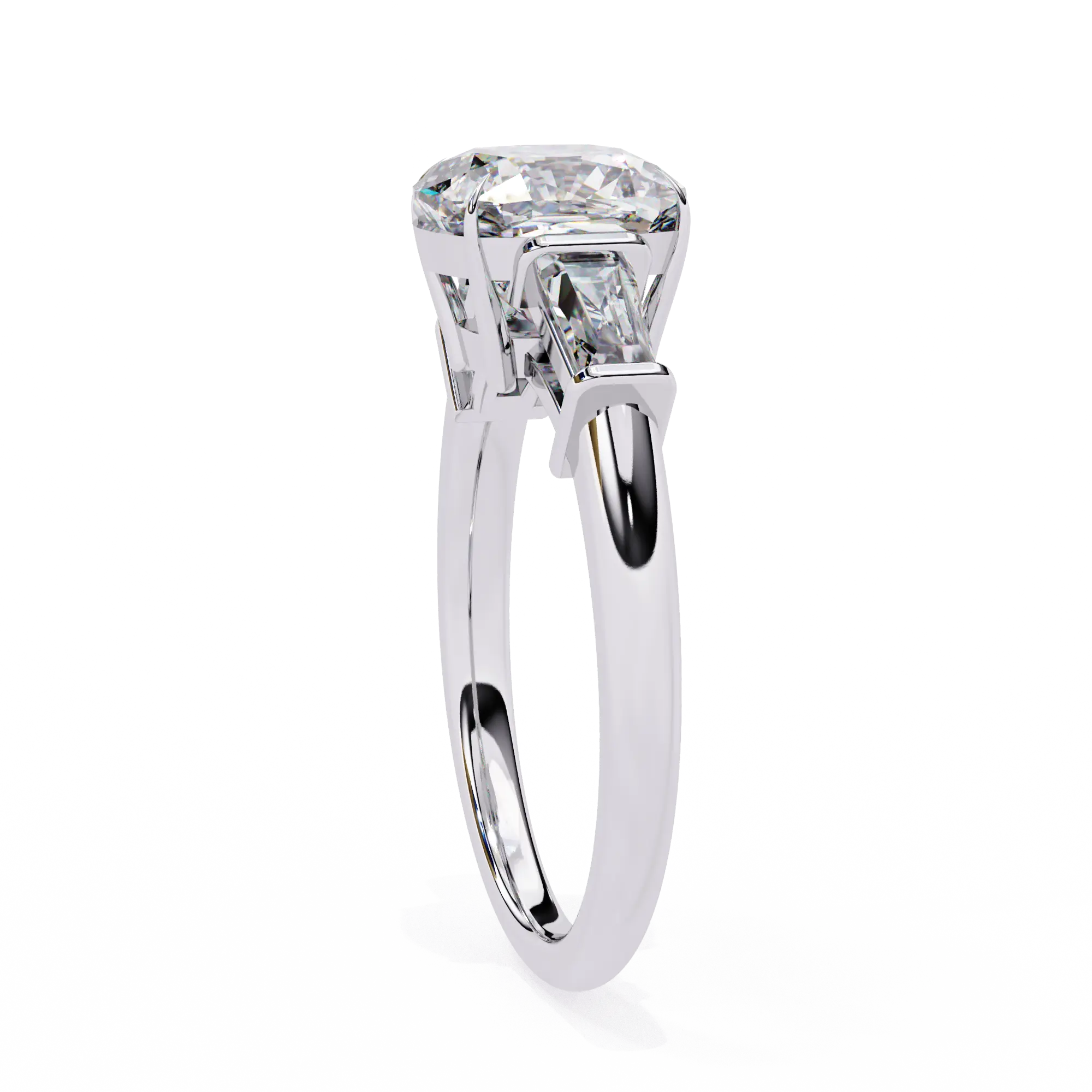 Diamond ring on a white background