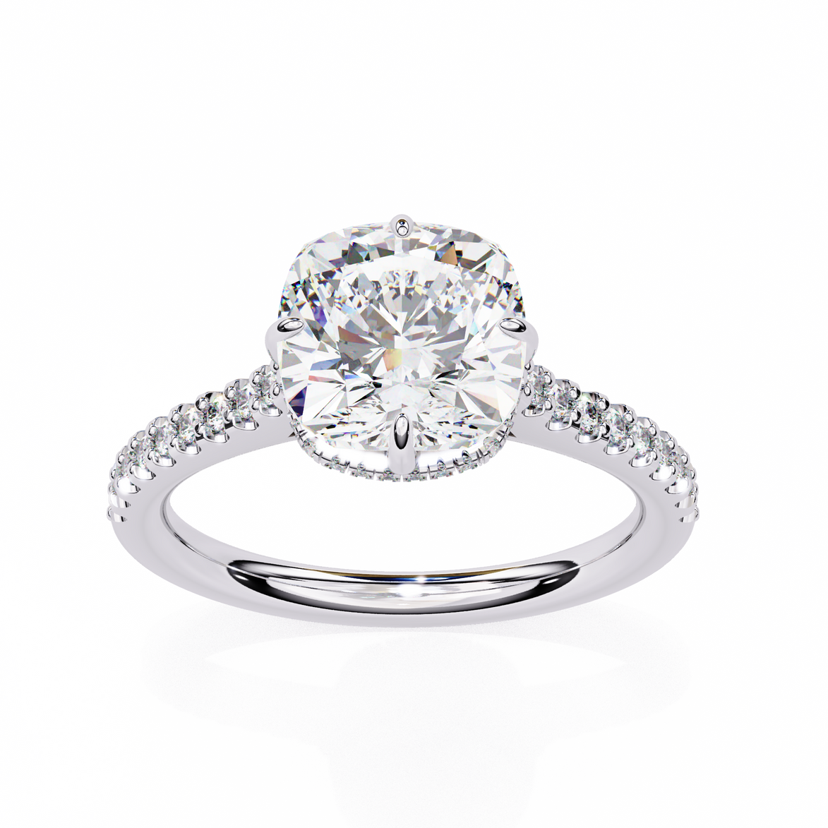 Diamond ring with a white background