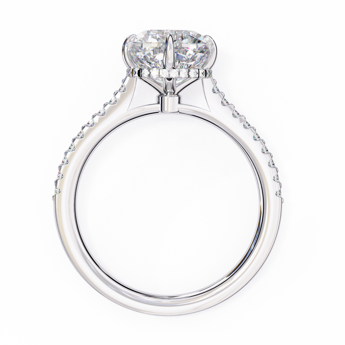 Diamond ring with a white background