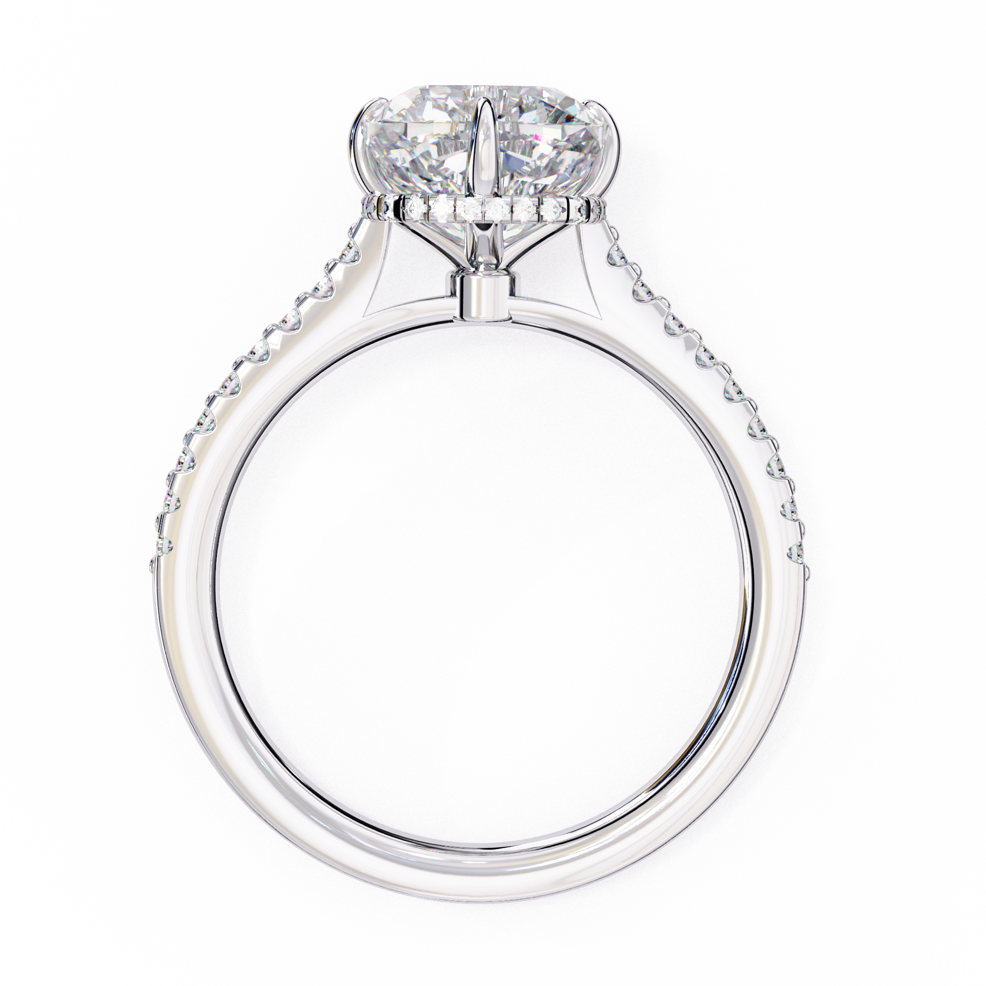 Diamond ring with a white background