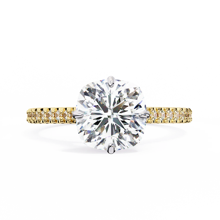 Cushion Cut Lab Grown Diamond Hidden Halo