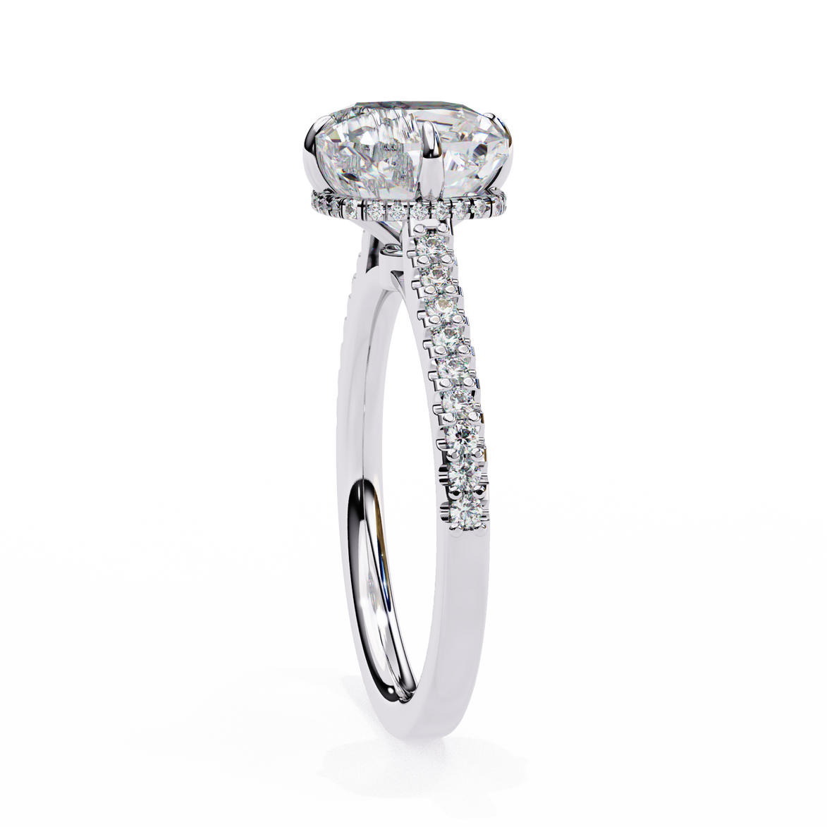Diamond ring with a white background