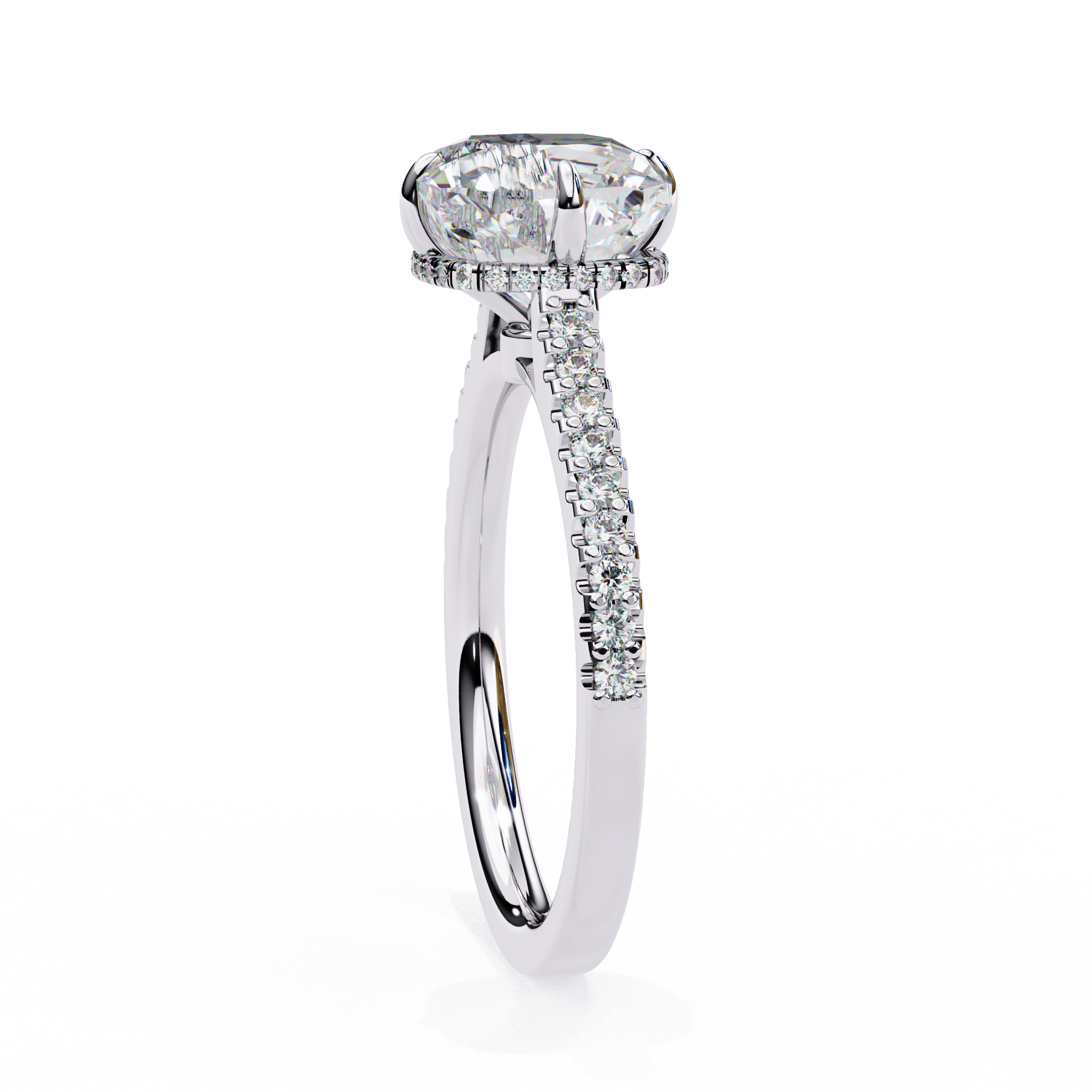 Diamond ring with a white background