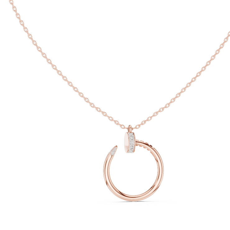 Round Lab Grown Diamond Open Circle Twist Pendant