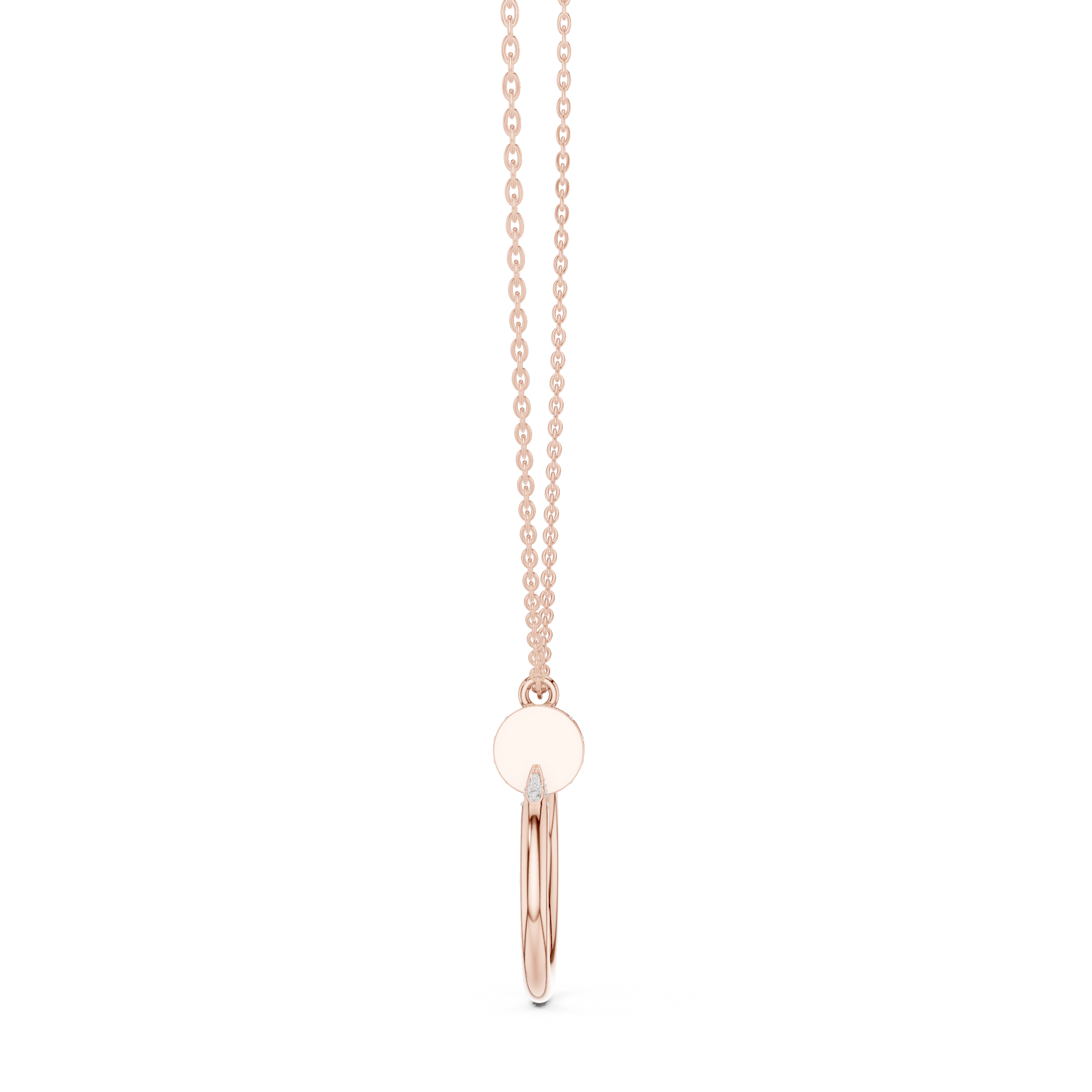 Minimal diamond circle pendant in gold with lab grown diamonds by Signora Jewels