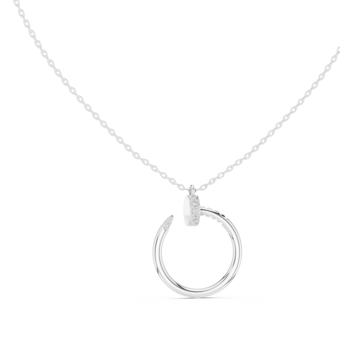 Minimal diamond circle pendant in gold with lab grown diamonds by Signora Jewels