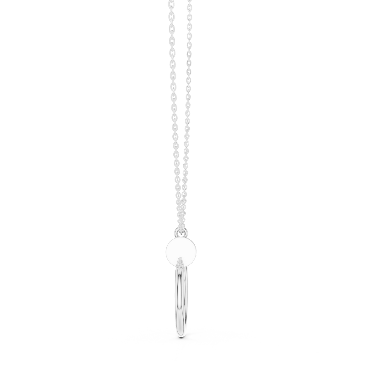 Minimal diamond circle pendant in gold with lab grown diamonds by Signora Jewels