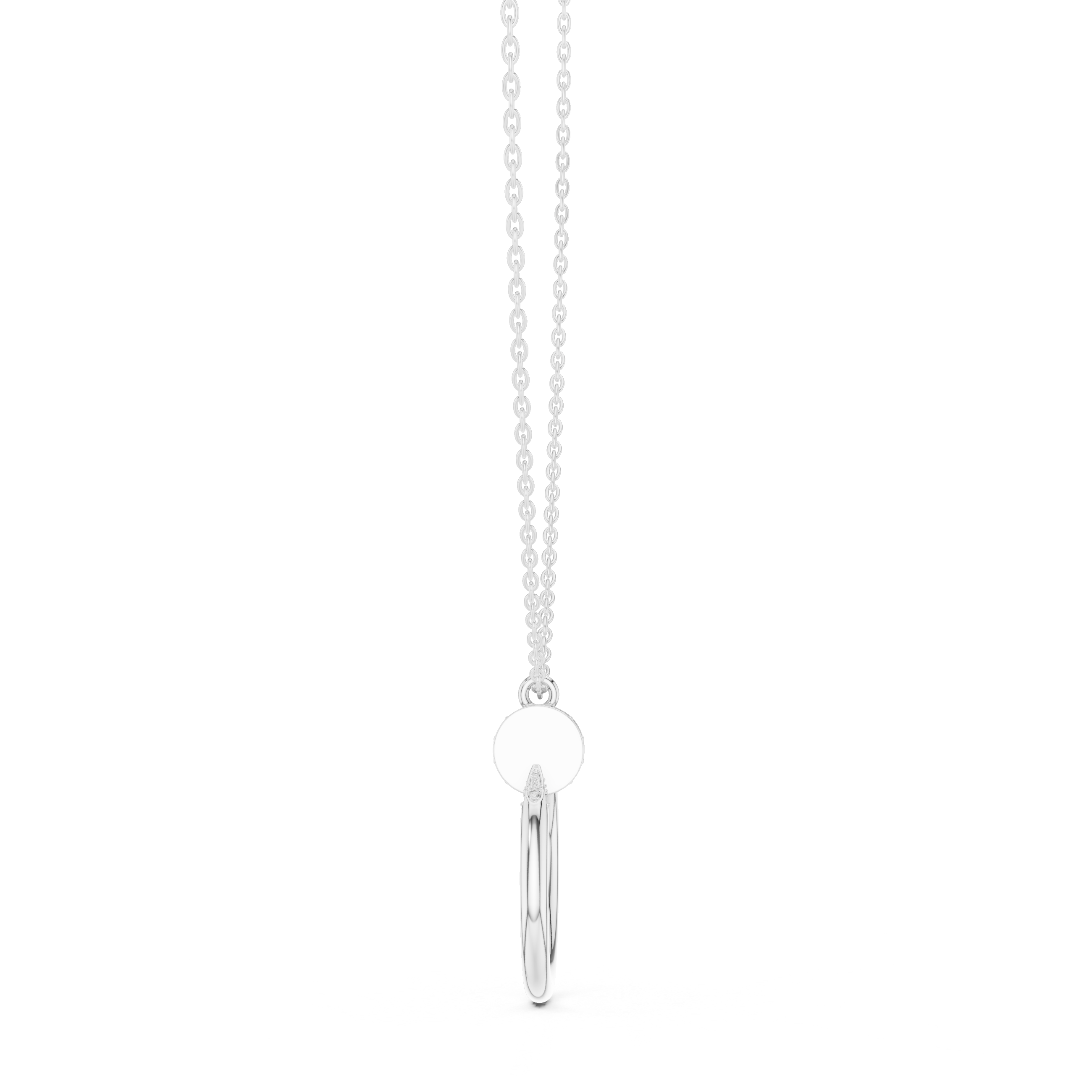 Minimal diamond circle pendant in gold with lab grown diamonds by Signora Jewels