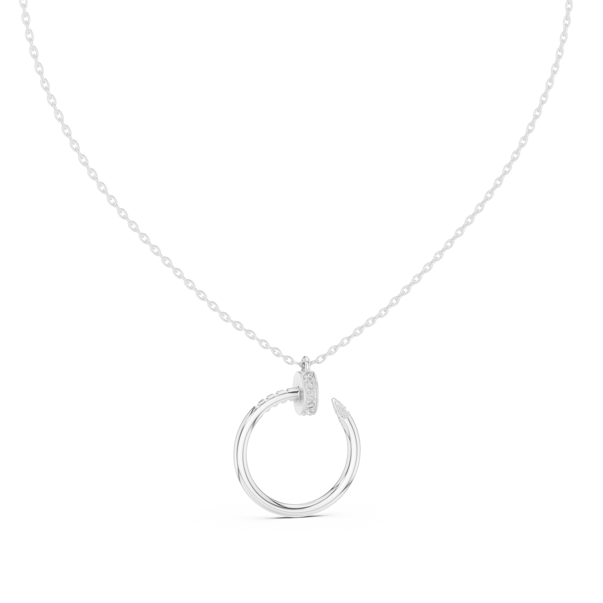 Minimal diamond circle pendant in gold with lab grown diamonds by Signora Jewels