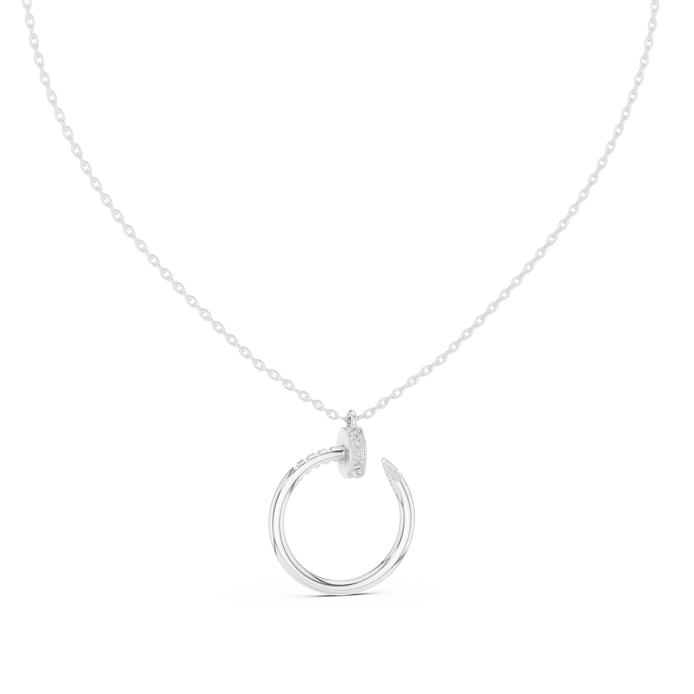 Minimal diamond circle pendant in gold with lab grown diamonds by Signora Jewels