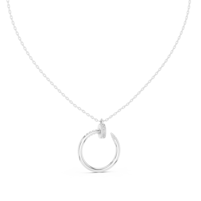 Minimal diamond circle pendant in gold with lab grown diamonds by Signora Jewels