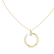 Minimal diamond circle pendant in gold with lab grown diamonds by Signora Jewels
