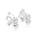 Minimal diamond swirl stud earrings in gold with round brilliant