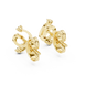 Minimal diamond swirl stud earrings in gold with round brilliant