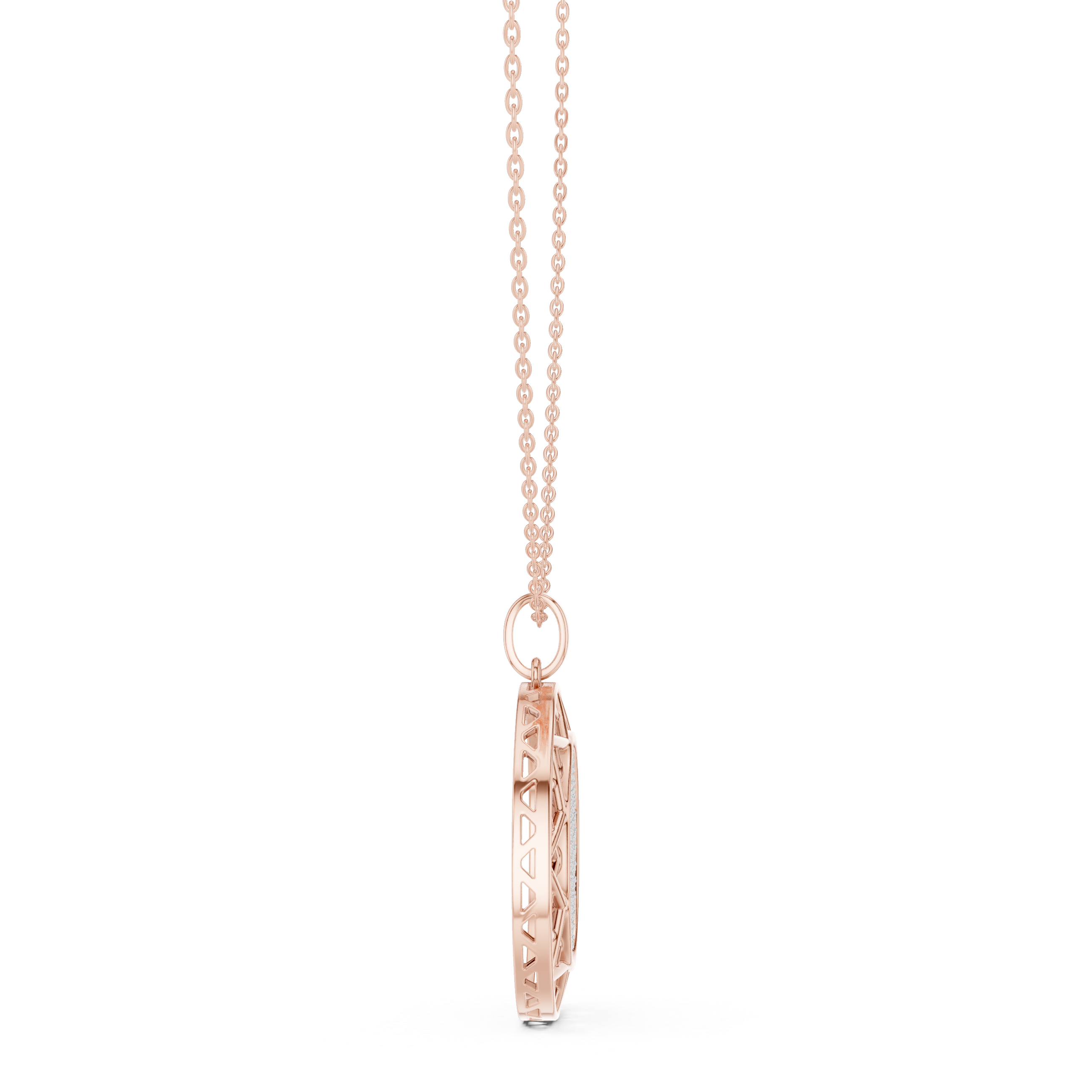 Round diamond medallion pendant in gold with lab grown diamonds by Signora Jewels