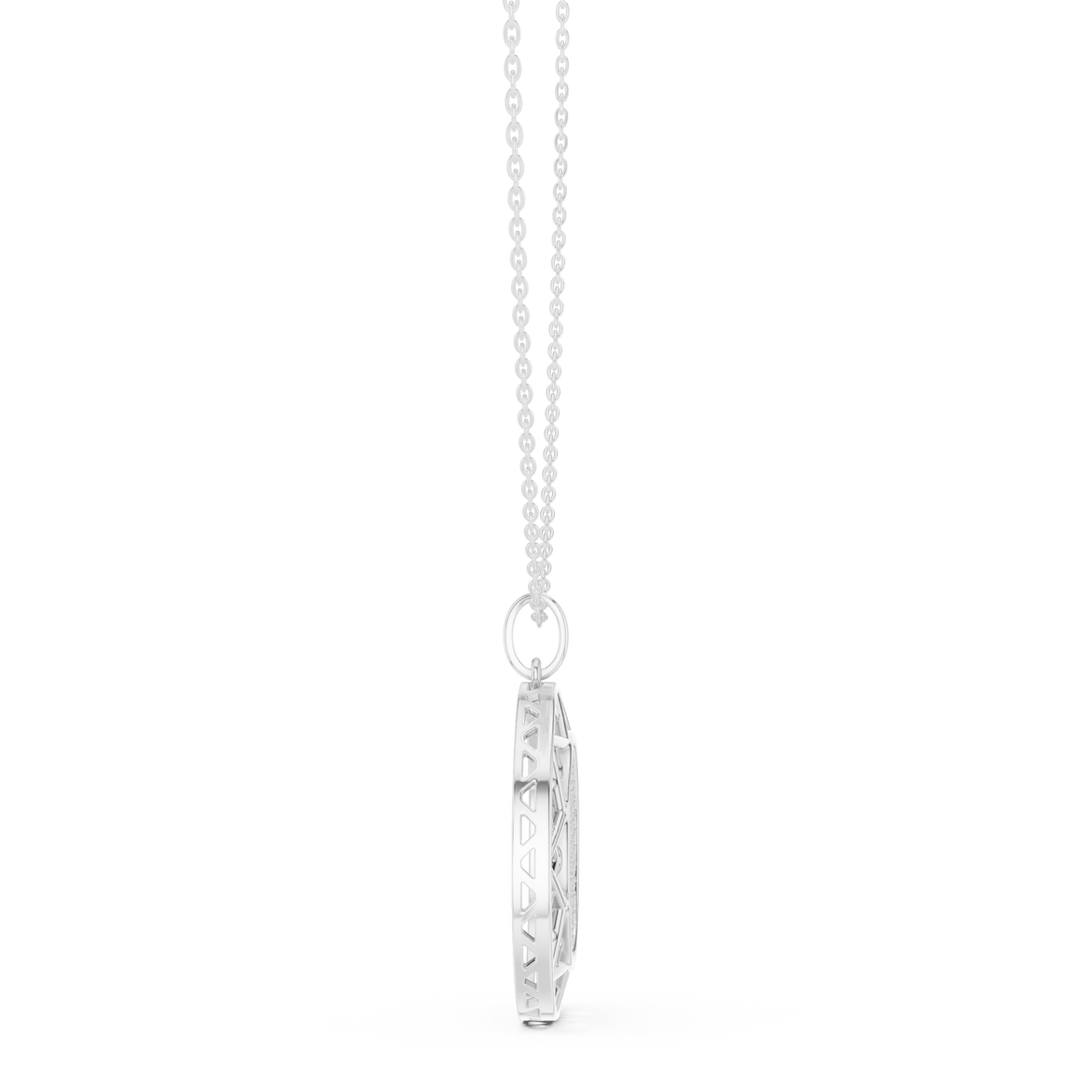 Round diamond medallion pendant in gold with lab grown diamonds by Signora Jewels