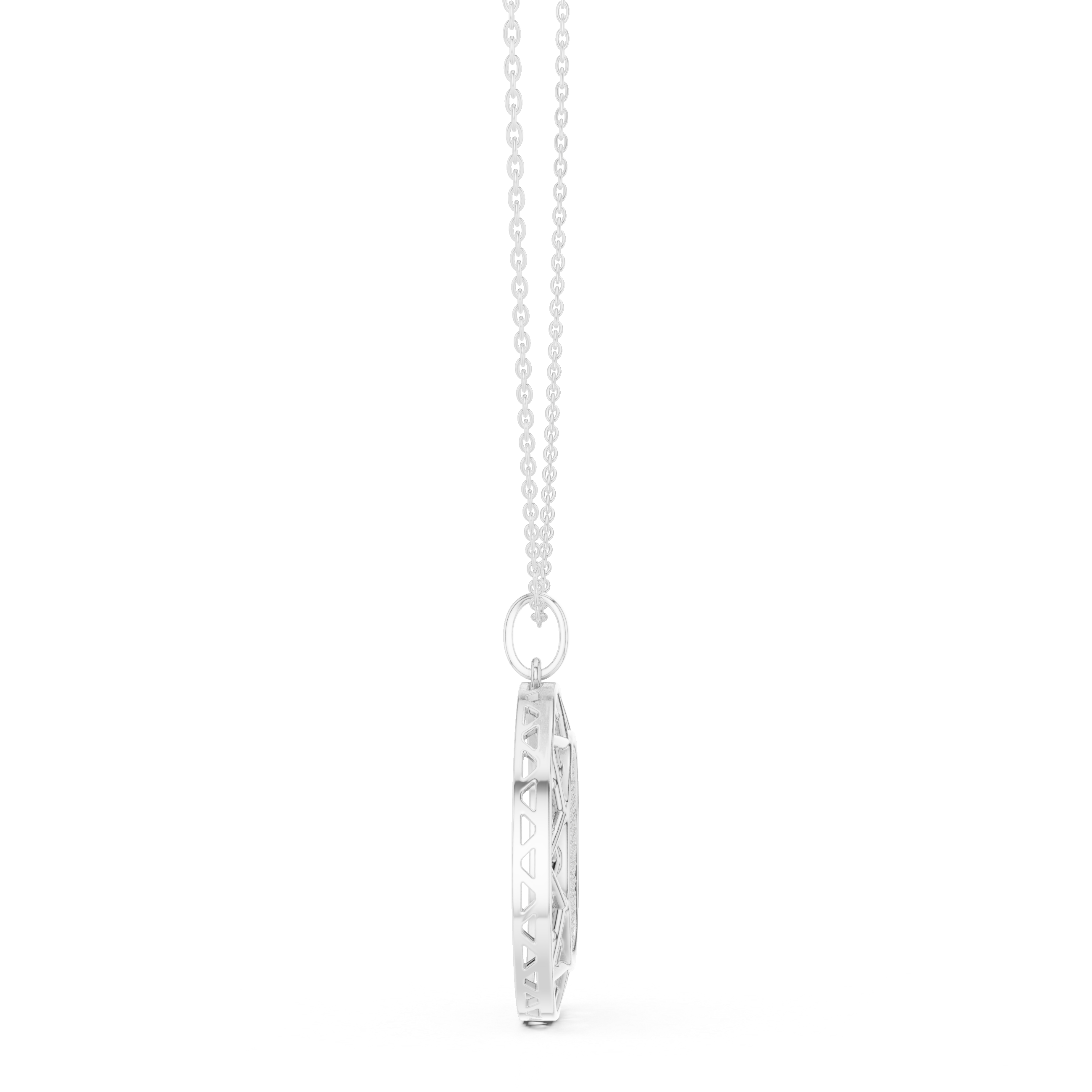 Round diamond medallion pendant in gold with lab grown diamonds by Signora Jewels