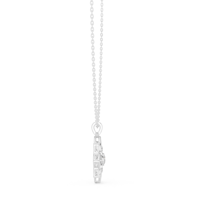 Floral diamond pendant in gold with lab grown diamonds by Signora Jewels