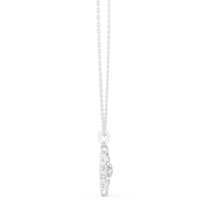 Floral diamond pendant in gold with lab grown diamonds by Signora Jewels