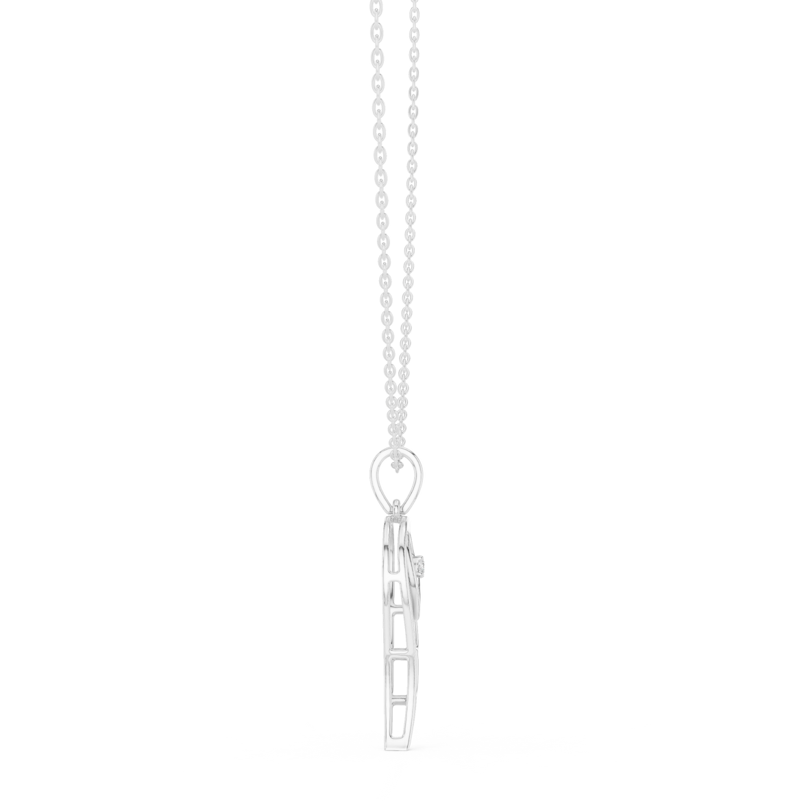 Angel wing diamond pendant in gold with lab grown diamond by Signora Jewels