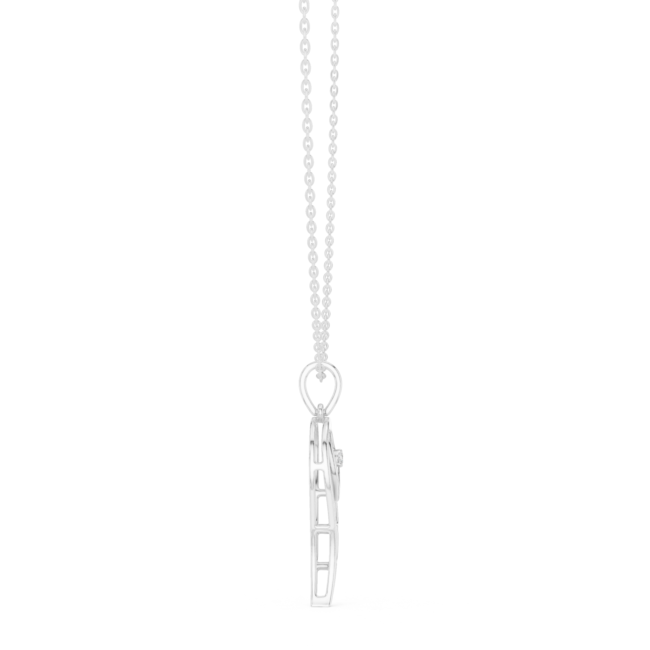 Angel wing diamond pendant in gold with lab grown diamond by Signora Jewels