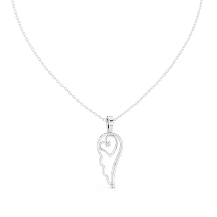 Angel wing diamond pendant in gold with lab grown diamond by Signora Jewels