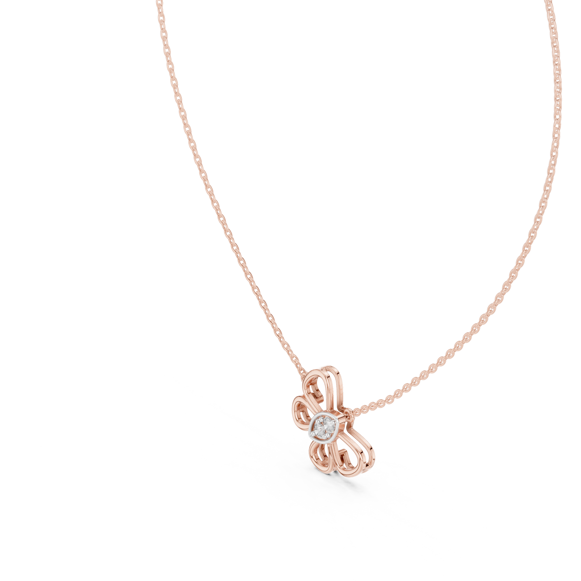 Butterfly diamond pendant in gold with lab grown diamonds by Signora Jewels