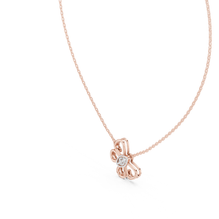 butterfly lab grown diamond openwork pendant in rose gold