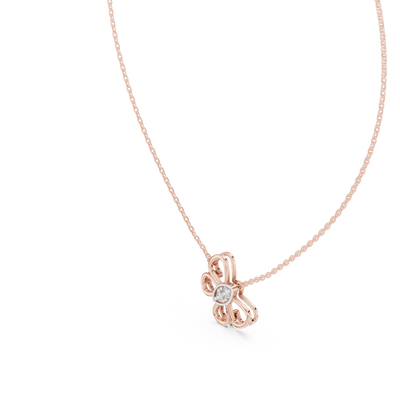 butterfly lab grown diamond openwork pendant in rose gold
