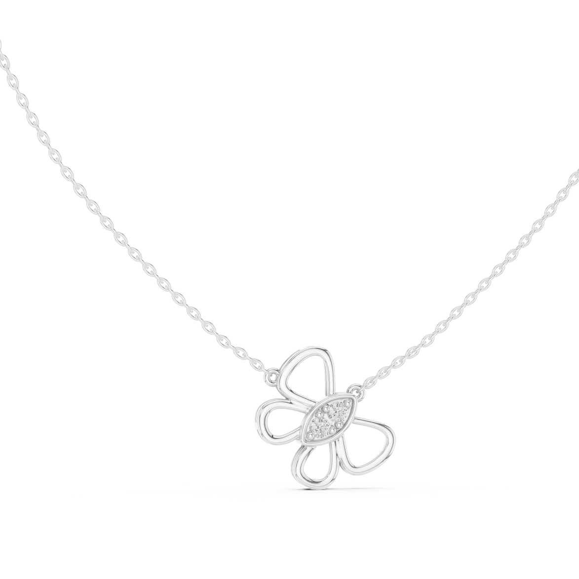 Butterfly diamond pendant in gold with lab grown diamonds by Signora Jewels